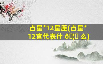 占星*
12星座(占星*
12宫代表什 🦋 么)